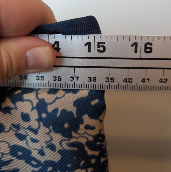 100% Silk Nougat London Blue Beige A Line Flowy Skirt Women's Large - Picture 8 of 10